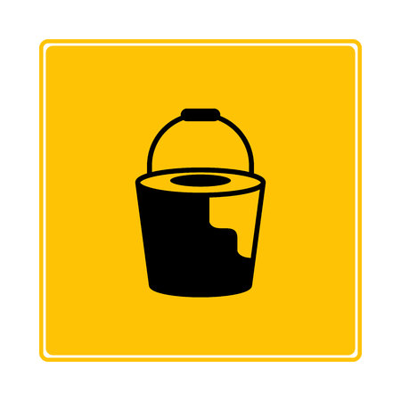 bucket symbol in yellow backgroundのイラスト素材