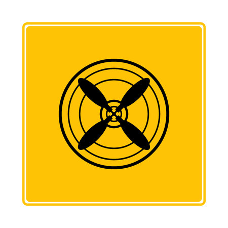 jet turbine, wind blade icon in yellow backgroundのイラスト素材