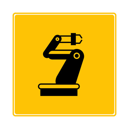 robotic arm on yellow backgroundのイラスト素材