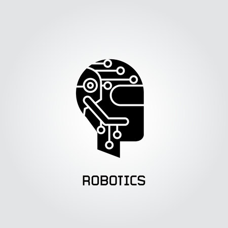 robotic head iconのイラスト素材