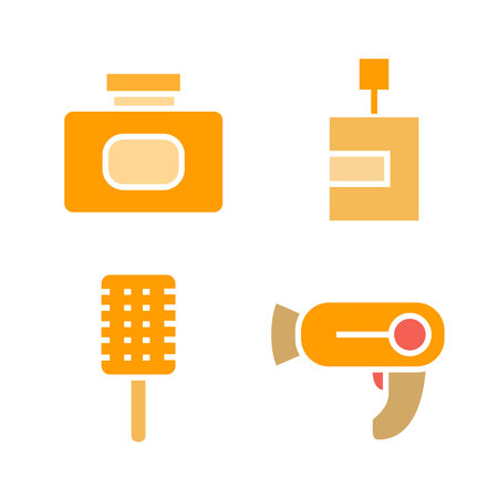 cosmetics and beauty icons setのイラスト素材