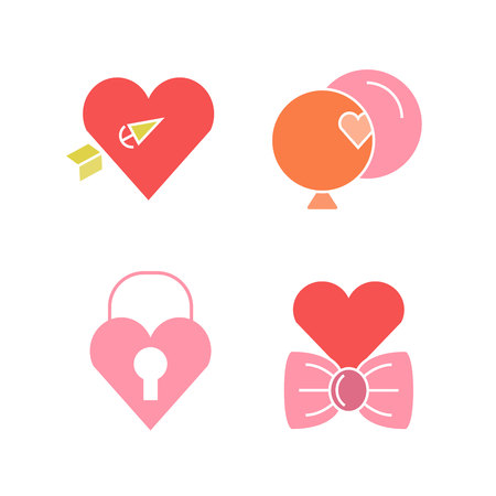 wedding and gift icons setのイラスト素材