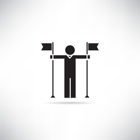 success man, business man and flag iconのイラスト素材