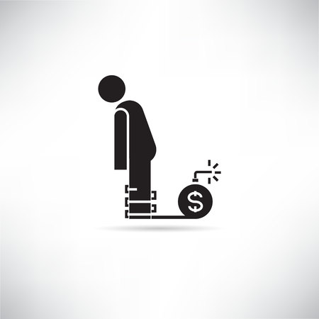 business man and money bomb icon for financial risk conceptのイラスト素材