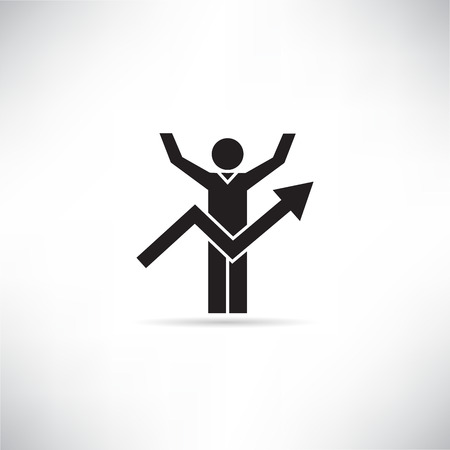 business man and arrow graph iconのイラスト素材