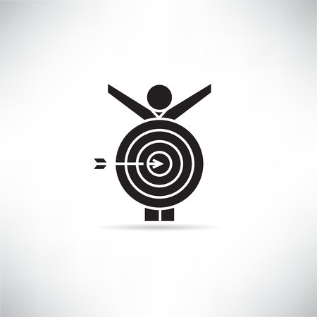 people and dart for target concept iconのイラスト素材