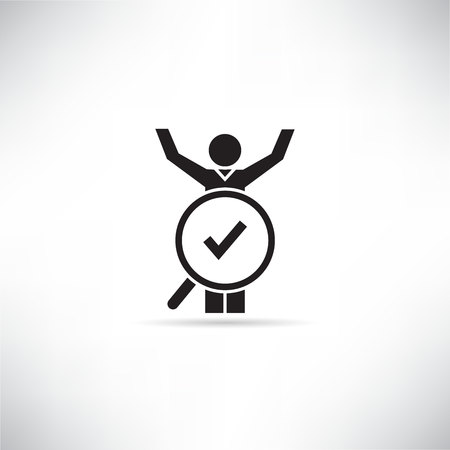 human resource and magnifier iconのイラスト素材