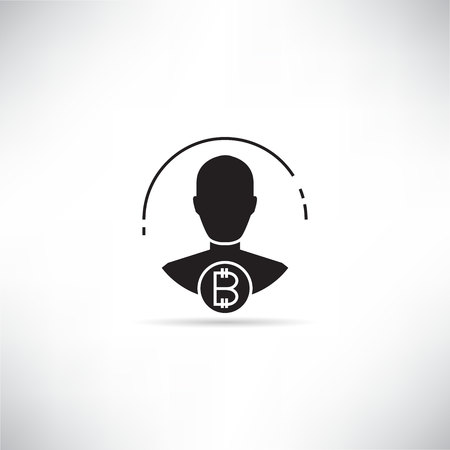 bitcoin investor concept iconのイラスト素材