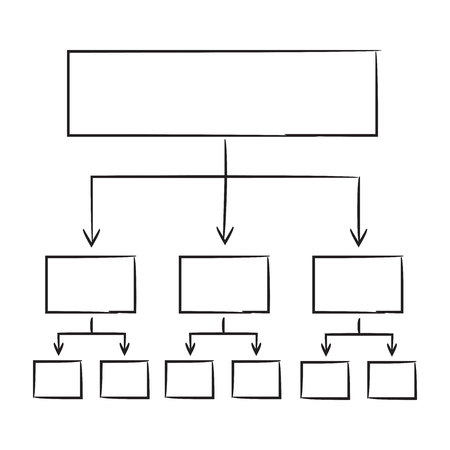 hand drawn diagram template white backgroundのイラスト素材