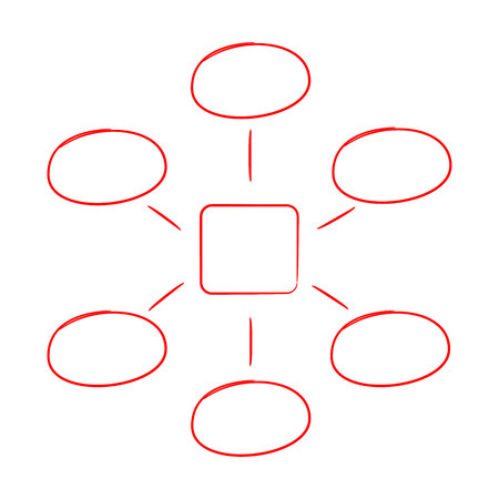 red hand drawn and sketch diagram template for presentation