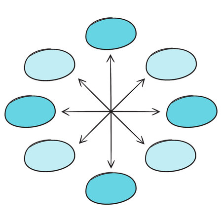 blue hand drawn business diagram template