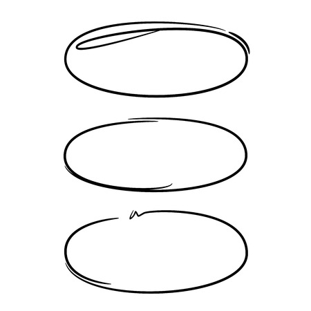 black circles and ovals marker elementsのイラスト素材