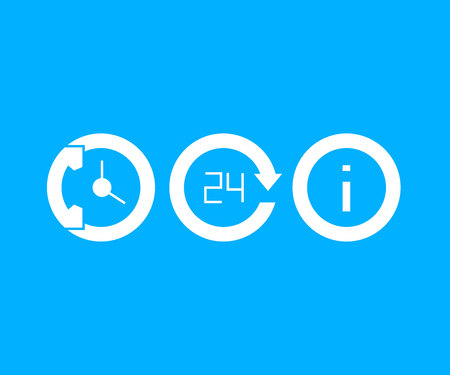 call service and information icons in blue backgroundのイラスト素材