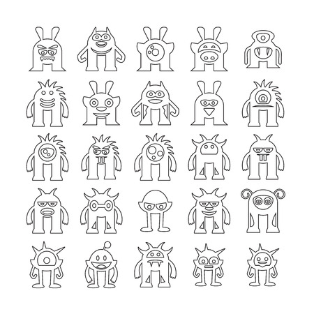 monster character icons setのイラスト素材