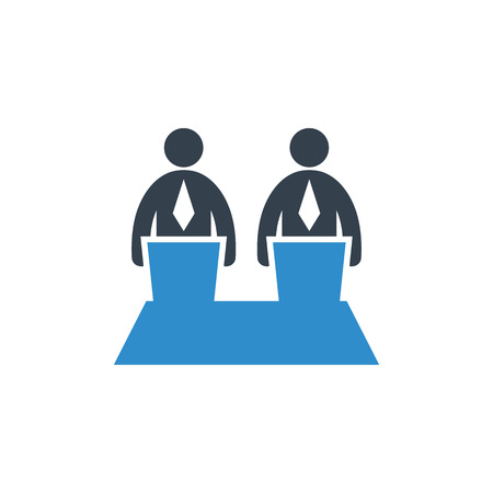 business man debate icon on white backgroundのイラスト素材