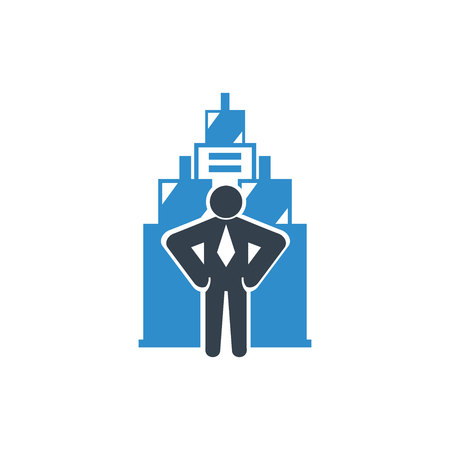 real estate entrepreneur icon on white backgroundのイラスト素材