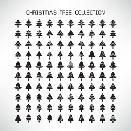 Christmas tree icons setのイラスト素材