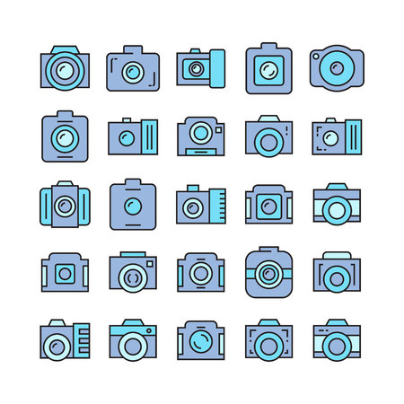 camera and video camera iconsのイラスト素材