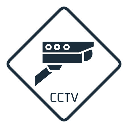 video surveillance camera signのイラスト素材