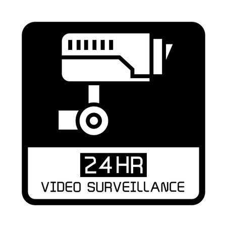 CCTV camera signageのイラスト素材