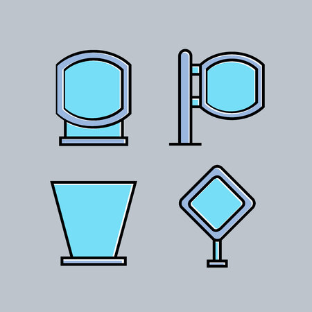 signpost and signage setのイラスト素材