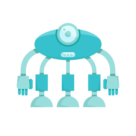 cute robot character iconのイラスト素材