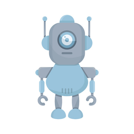 cute robot character iconのイラスト素材