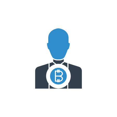bitcoin investor, trader iconのイラスト素材