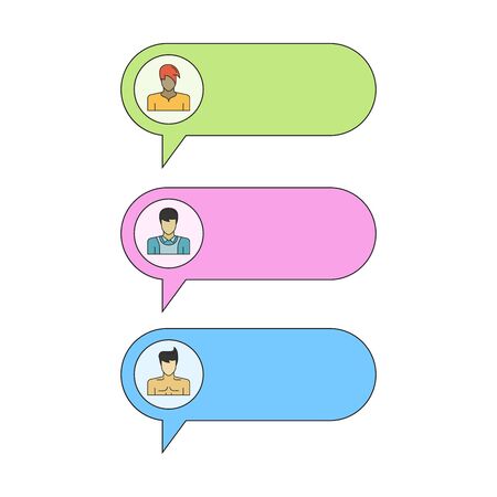 chat dialog with people avatar setのイラスト素材
