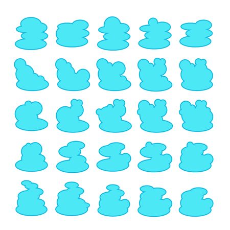 blue cloud shape collection vectorのイラスト素材