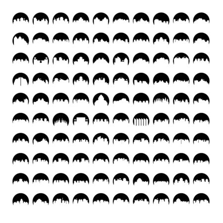 building, city skyline tower in circle shapeのイラスト素材