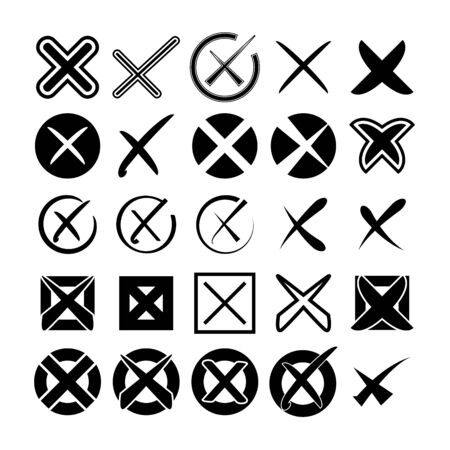 wrong mark symbols setのイラスト素材