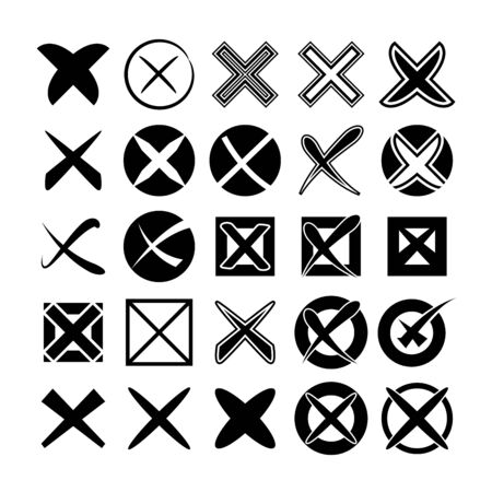 wrong mark symbols setのイラスト素材