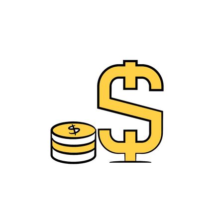 money coin and dollar signのイラスト素材