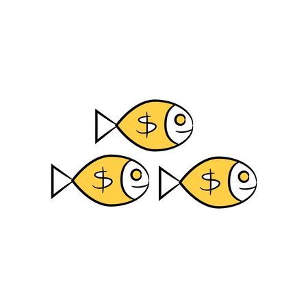 money dollar fishのイラスト素材