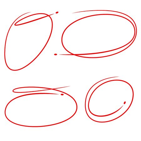 hand drawn  circle arrow for mark and highlight textのイラスト素材