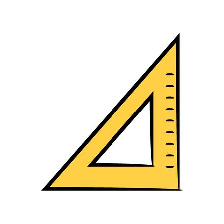 square ruler yellow color design themeのイラスト素材