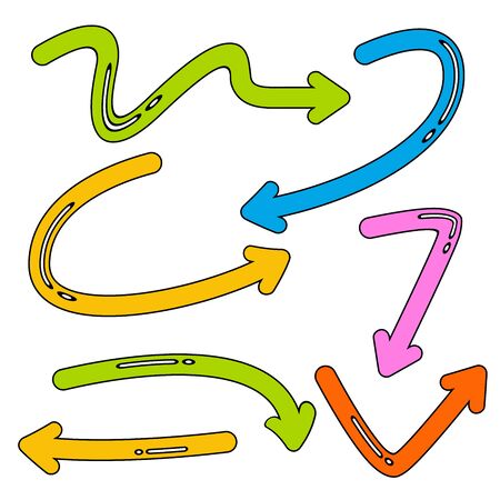 colorful comic arrow symbol setのイラスト素材