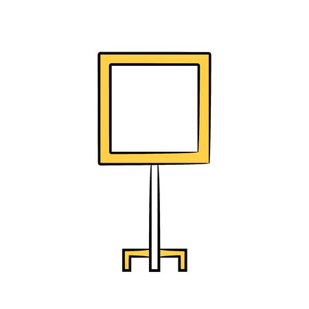 white board icon yellow color themeのイラスト素材
