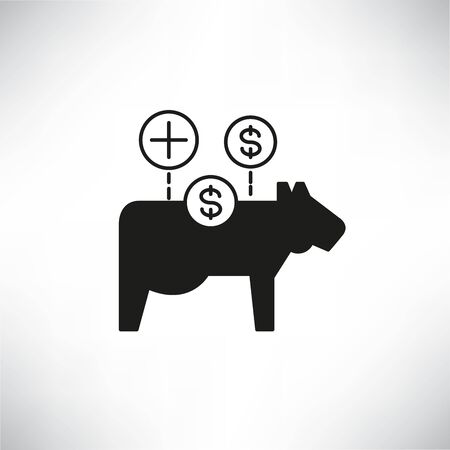cow and money currency for cash cow conceptのイラスト素材
