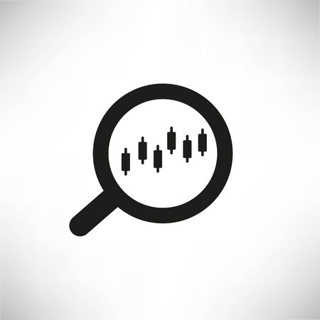 magnifier and graph for data analytics conceptのイラスト素材