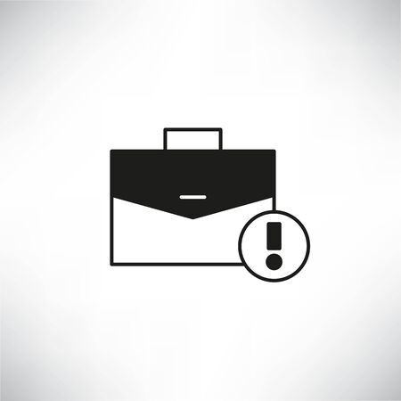 briefcase and alert mark icon for portfolio management conceptのイラスト素材