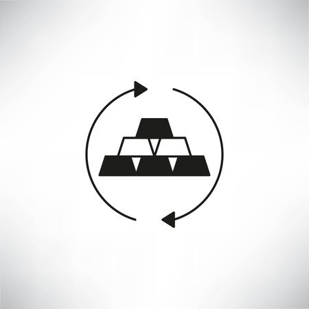 gold and arrows for gold reserve conceptのイラスト素材