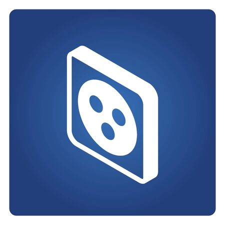 outlet plug icon solid isometric design on blue backgroundのイラスト素材