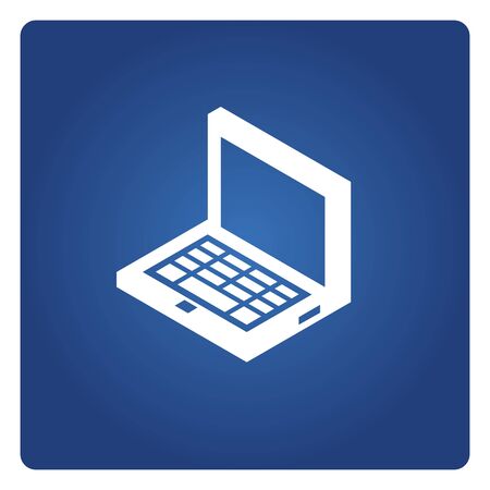 laptop icon solid isometric design on blue backgroundのイラスト素材