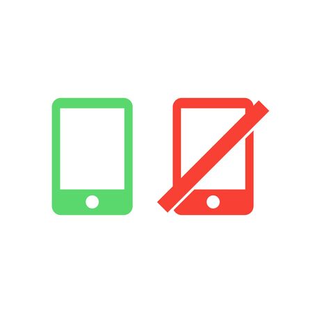 mobile phone allow and prohibited signのイラスト素材