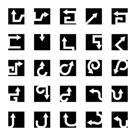 arrow icons in square buttons setのイラスト素材