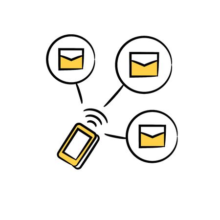 smart phone and email network iconのイラスト素材