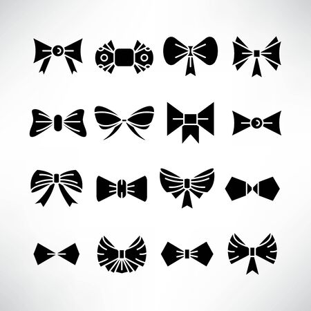 bow tie icons vector illustration setのイラスト素材