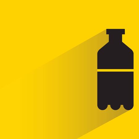 beverage bottle with drop shadow in yellow backgroundのイラスト素材